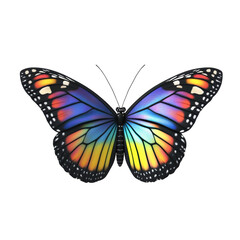 Close-up of a vibrant butterfly with colorful wings, showcasing intricate patterns and vivid hues perfect for nature and wildlife themes.