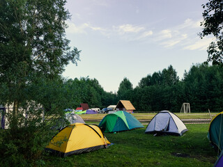 camping in the forest