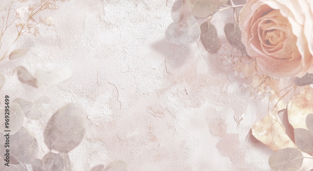 Poster this canvas depicts a delicate flower with many leaves made out of watercolor seamless patterns, han