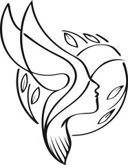 Beauty woman line art luxury creative flower beauty skin care minimalist logo design