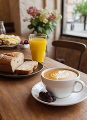 Latte Art in a Cozy Café Atmosphere