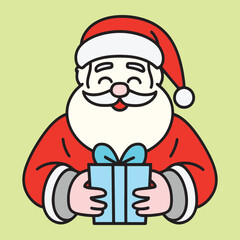 Santa Claus with gift vector illustration, Christmas design