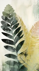 Fern plant leaf art.