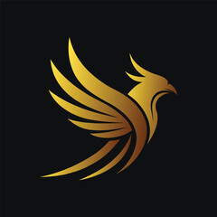 Golden bird logo design