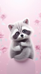 Obraz premium Raccoon dreamy wallpaper animal mammal cat.