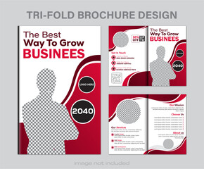 Corporate business presentation guide brochure template, Annual report, 16 page minimalist flat geometric business brochure design template, A4 size.