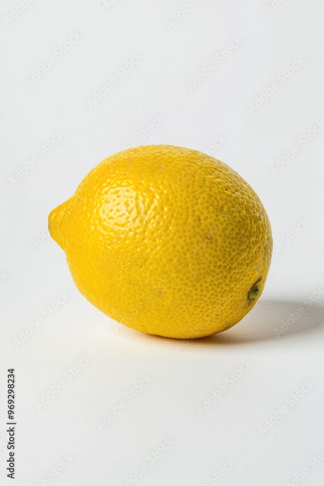 Canvas Prints A single lemon sitting on a white surface, ready for use or display