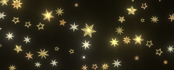 Twinkling stars on a black background