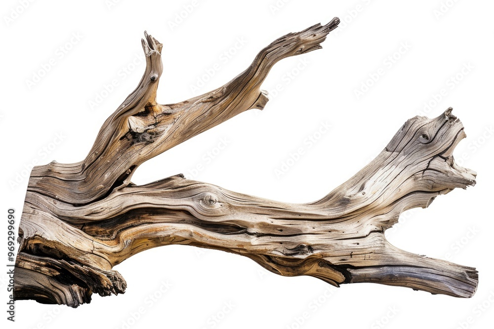 Poster A close-up view of a piece of wood with a white background, suitable for use in design and photography projects