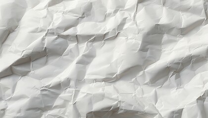 A close-up of crumpled white paper texture, showcasing its intricate folds and shadows.