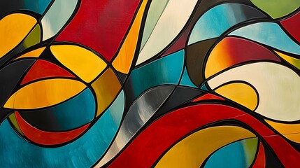 Abstract lines and curves in bold, primary colors intersecting to create a modern, energetic feel.