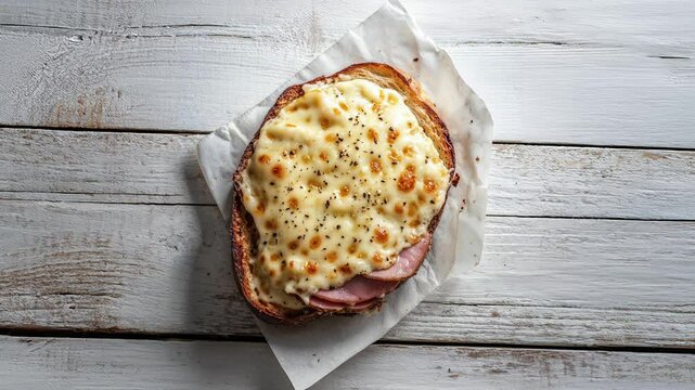 Delicious Croque Monsieur with Melted Cheese and Ham