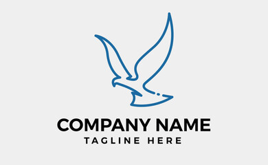 minimalist eagle line art logo vector design, minimalism style vector illustration.