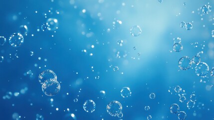 Stars and soap bubbles floating and scattered random