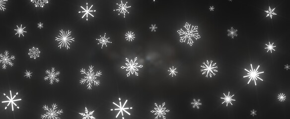A festive background with shimmering snowflakes