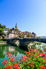 Laufenburg, Laufenburg Baden, Altstadt, Heilig Geist, Kirche, Laufenbrücke, Rhein, Rheinuferweg, Altstadthäuser, Sommer, Baden-Württemberg, Deutschland