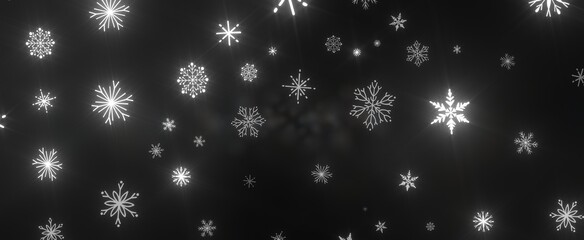 A winter wonderland with sparkling snowflakes