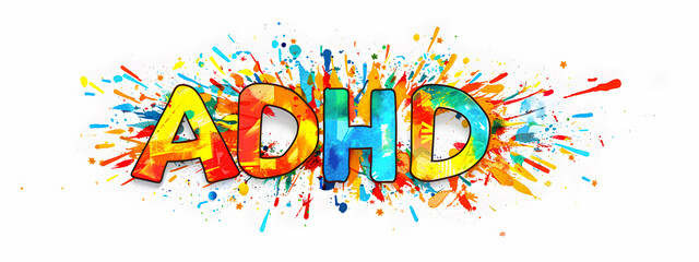 Fototapeta premium Vector illustration of ADHD isolated on white background. Psychology concept.