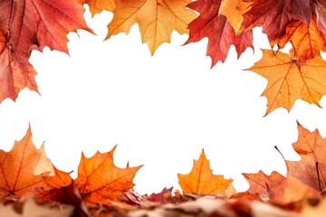 Obraz premium Autumn Leaves Border, Fall Foliage Frame