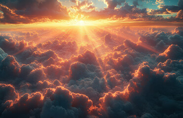 Golden Sunset Over Cloudscape