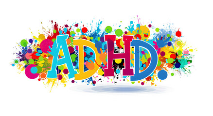 Vector illustration of ADHD isolated on white background. Psychology concept.
