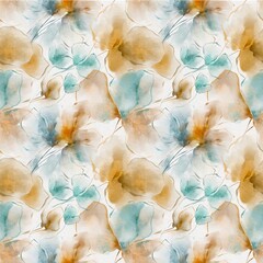 Seamless floral pattern. Floral background with blue and yellow hand drawn flowers. Fabric design. 
