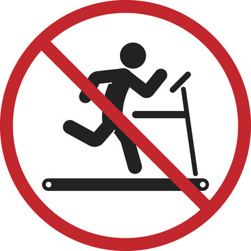 recommend clip art: Isolated do not use treadmill, machine ins out of servis, man running on a treadmill prohibition sign