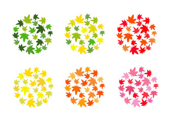 カラフルな紅葉のイラスト