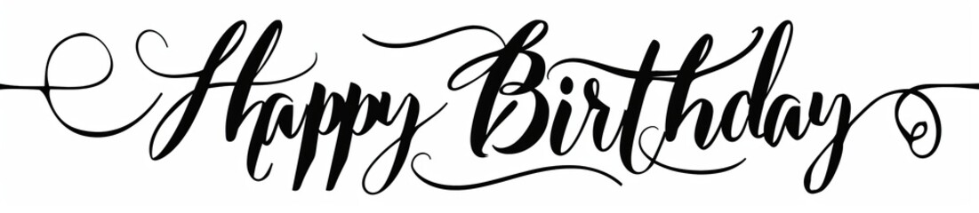 Handwritten Happy Birthday Greeting in Black Ink