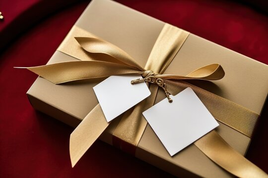 Gold present gif box, design resource.
