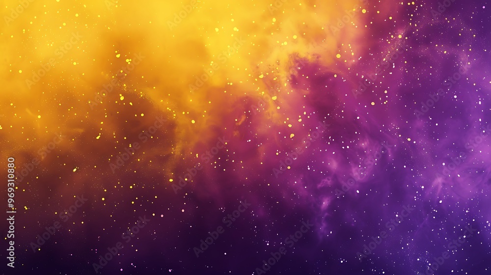 Poster yellow and purple gradient for background with smooth transition and copy space