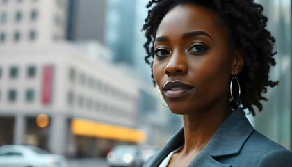 Obraz premium African business woman at city