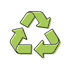 Obraz premium Simple green recycling symbol illustration for eco-friendly concepts 