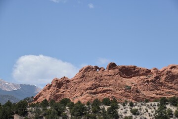 Fototapeta premium Red rock formations at Garden of the Gods, Colorado Springs