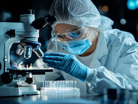 Technician inspecting medical devices for compliance with safety standards, medical device QC, healthcare quality control - Powered by Adobe