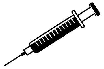 Syringe injection icon vector, medical syringe silhouette, Symbol, vector, illustration

