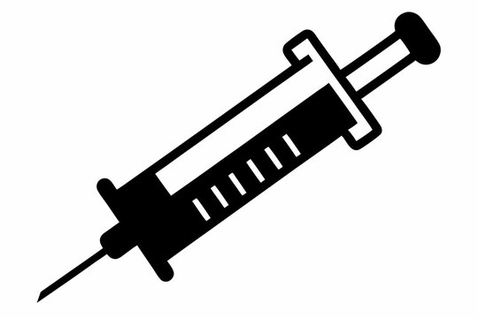 Syringe injection icon vector, medical syringe silhouette, Symbol, vector, illustration

