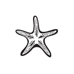Obraz premium Starfish in cartoon, doodle style . Image for t-shirt, web, mobile apps and ui. Isolated 2d vector illustration in logo, icon, sketch style, Eps 10, black and white. AI Generative