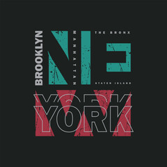 New york Brooklyn illustration typography. perfect for designing t-shirts, shirts, hoodies, poster, print