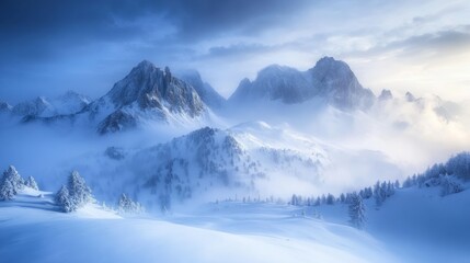 winter snow mountain scenery wallpaper