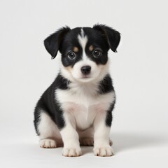 Obraz premium cute Adorable Puppy Sitting on white background