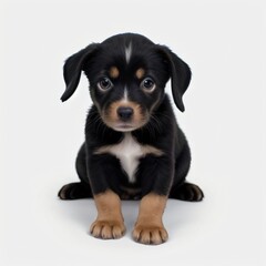 Obraz premium cute Adorable Puppy Sitting on white background