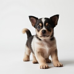 Obraz premium cute Adorable Puppy Sitting on white background