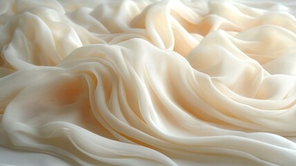 Obraz premium Silky smooth fabric folds, soft texture close-up. Elegance and luxury concept