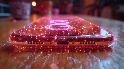 Modern Smartphone with 5G inscription, showcasing next generation cellular network technology.