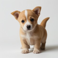Obraz premium cute Adorable Puppy Sitting on white background