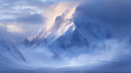 winter snow mountain scenery wallpaper