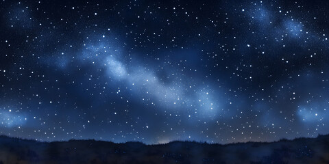 Fototapeta premium Illustration of a clear night sky filled with stars and the Milky Way visible