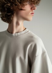 Teenager long sleeve streetwear outerwear hairstyle portrait.
