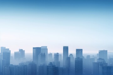 Skyline buildings city fog architecture.